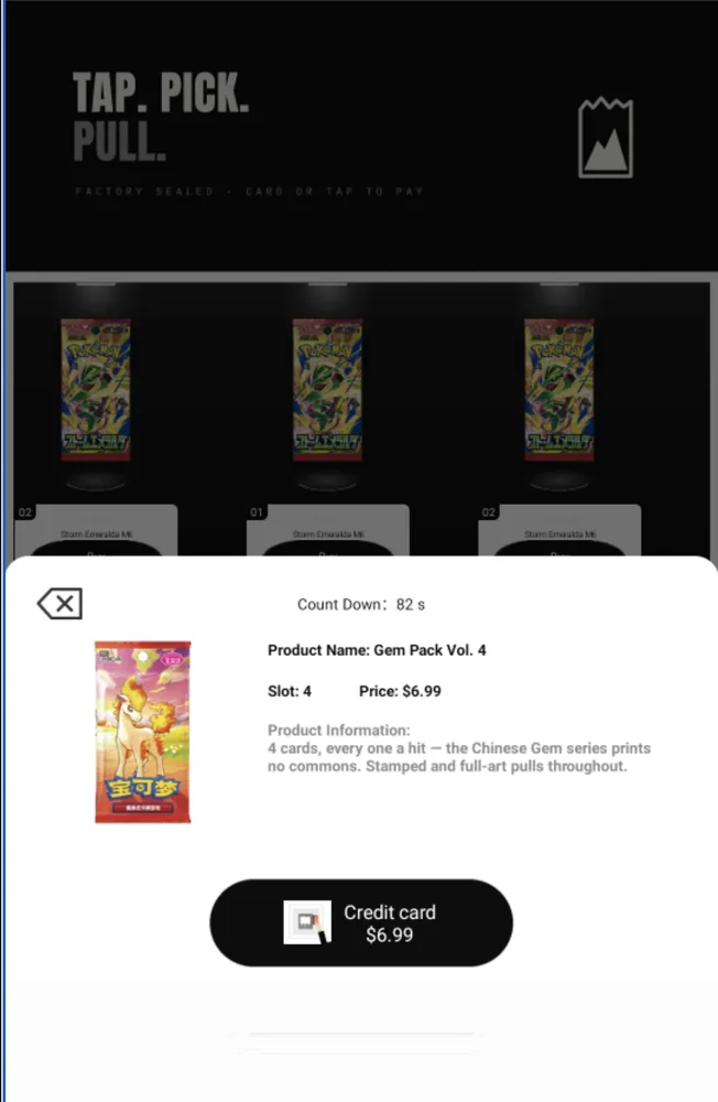 Gem Pack Vol. 4 selection showing its description, slot and credit-card payment button
